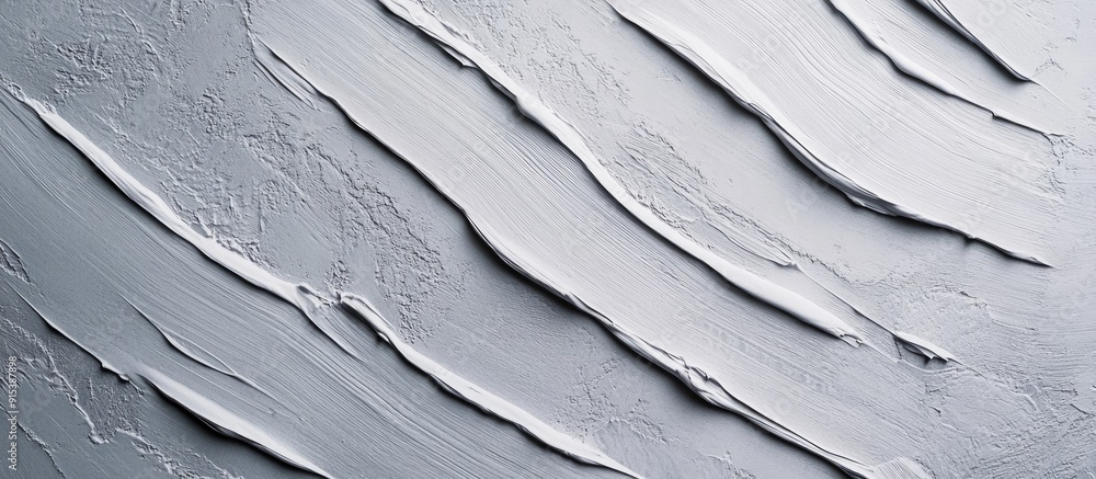 Poster The texture of the gray plastered wall Decorative plaster using a rounded stripes technique. with copy space image. Place for adding text or design