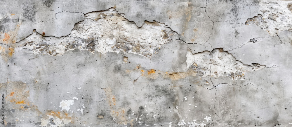 Leinwandbilder Grunge concrete cement wall with cracks suitable for your design and texture background. with copy space image. Place for adding text or design