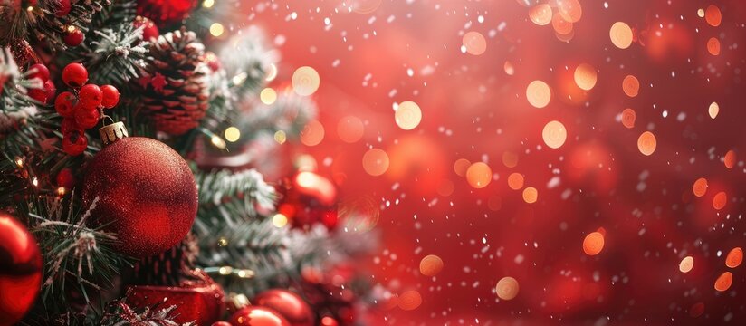 Christmas holiday red backdrop festive and enjoyable theme. with copy space image. Place for adding text or design