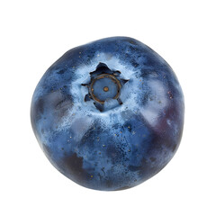Single fruit of Blueberry, photograph, studio lighting, 4k, single object, isolated on white background.