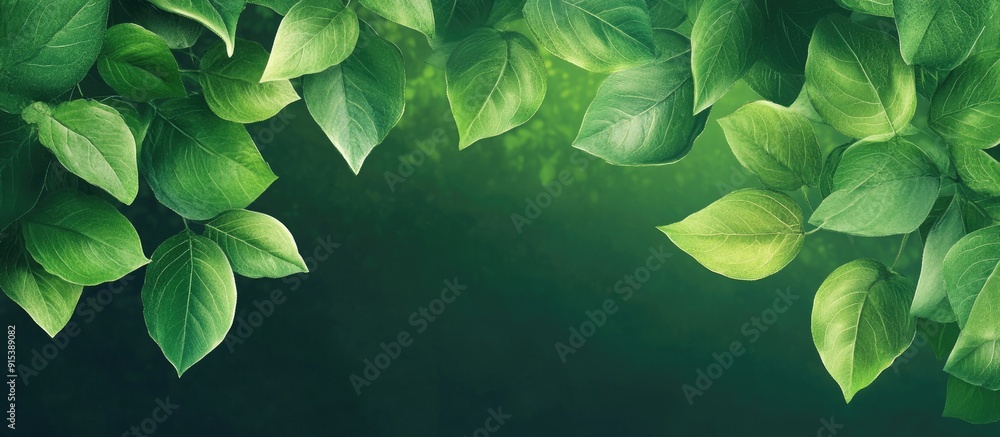 Aufkleber new green leaves. with copy space image. place for adding text or design