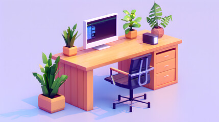 Fototapeta premium Modern Office Desk Setup