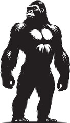 Gorilla Silhouette isolated on white background Minimalist gorilla vector shape