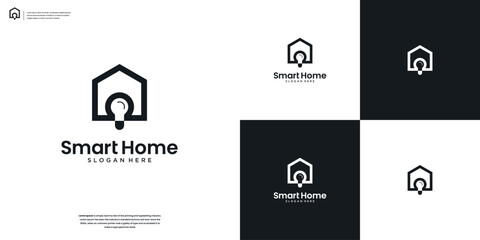 Minimalist Home Smart Technology logo design inspiration.