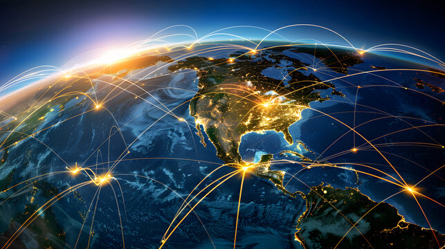 Glowing Globe Representing Global Connectivity

