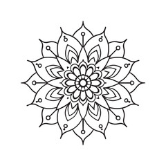 Mandala pattern or Simple Floral Ideas for Coloring book page
