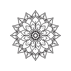 Mandala pattern or Simple Floral Ideas for Coloring book page