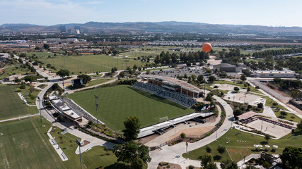 Irvine, California, USA - August 7, 2024: Afternoon light illuminates the landscape at the Irvine...