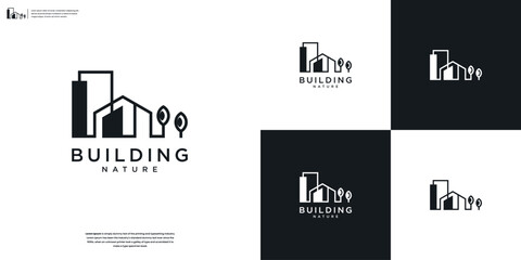 Building real estate nature logo design inspiration