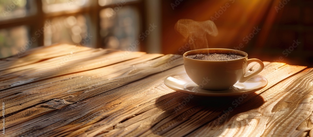 Leinwandbilder black coffee on a vintage backdrop. with copy space image. place for adding text or design