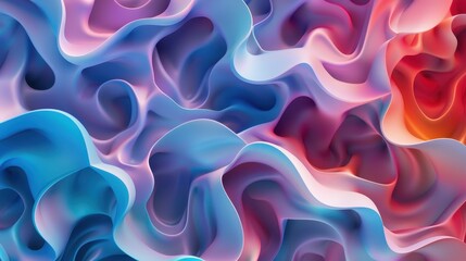 Obraz premium Dynamic, colorful shapes flow together to create an engaging abstract design suitable for modern decor