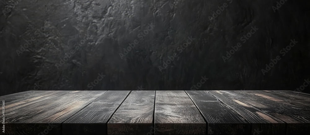 Aufkleber wooden table surface background of black boards. with copy space image. place for adding text or des