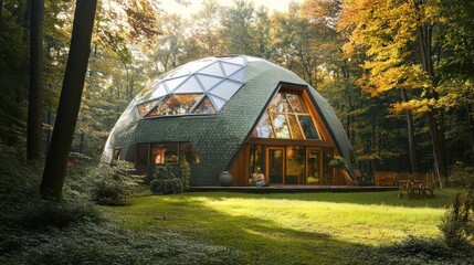 Geodesic Dome Home in a Forest Setting