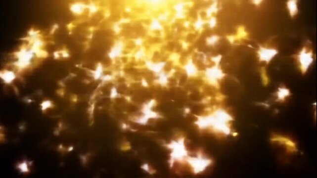 Loop of golden stars falling from the sky background looping video