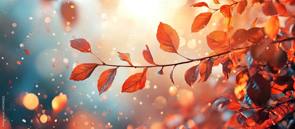 Aufkleber autumn inspiration. with copy space image. Place for adding text or design