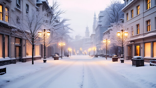 city street in winter