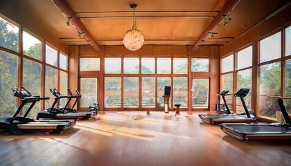 Training room with free weights.