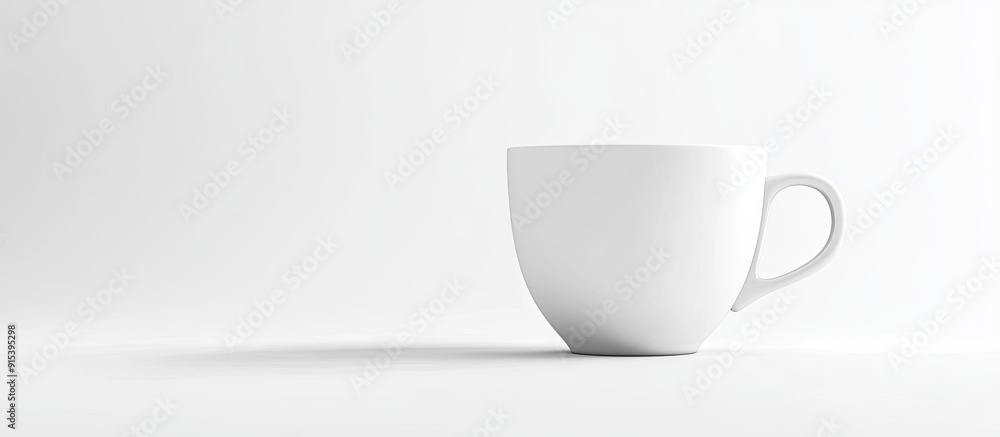 Aufkleber white coffee cup isolated on a white background. with copy space image. place for adding text or des