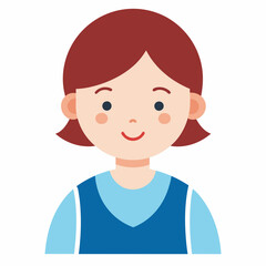 Cute girl vector art illustration