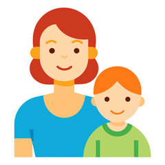 Mother and baby vector art illustration