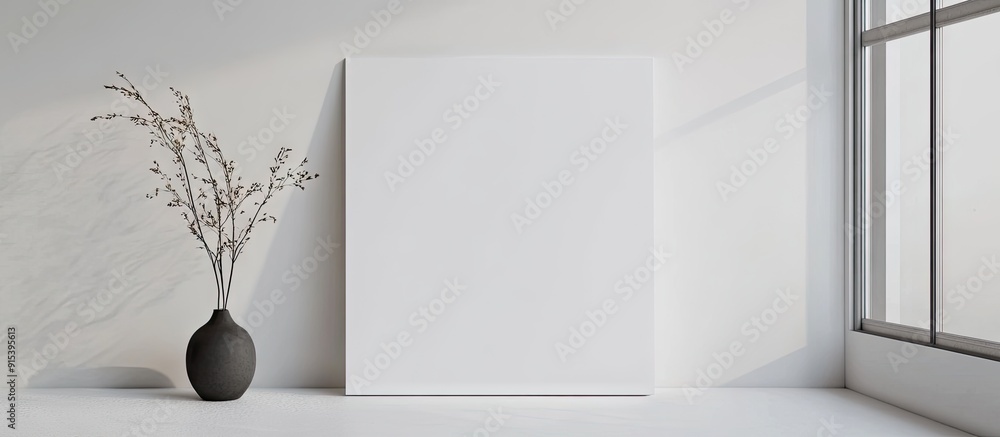 Poster White paper poster featuring design space. with copy space image. Place for adding text or design