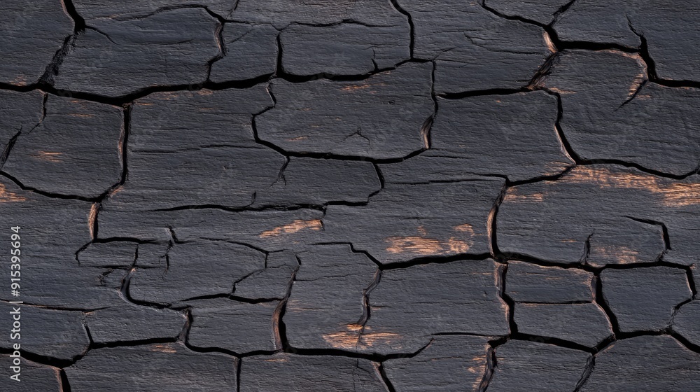 Poster a close-up of an aged tree trunk displaying intricate cracks and a rich brown texture, ideal for nat