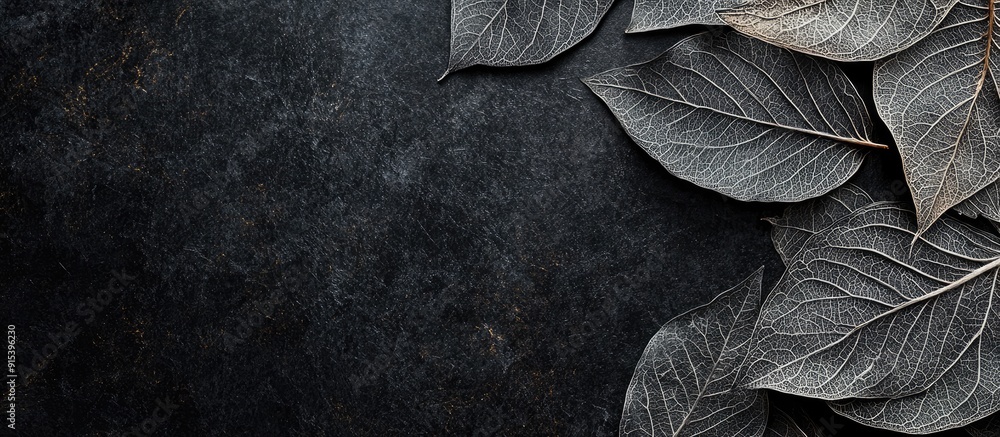 Aufkleber Stunning abstract backdrop featuring skeleton leaves. with copy space image. Place for adding text or design