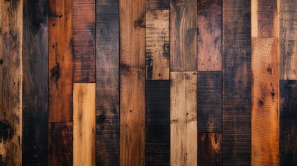 Warm brown wooden plank wall, featuring light and dark tones, perfect for a natural, textured background.