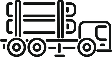 Logging truck transporting wood logs from a forest operation