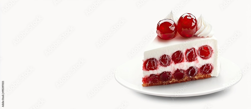 Fototapete cake and sugary jelly on a white backdrop. with copy space image. place for adding text or design