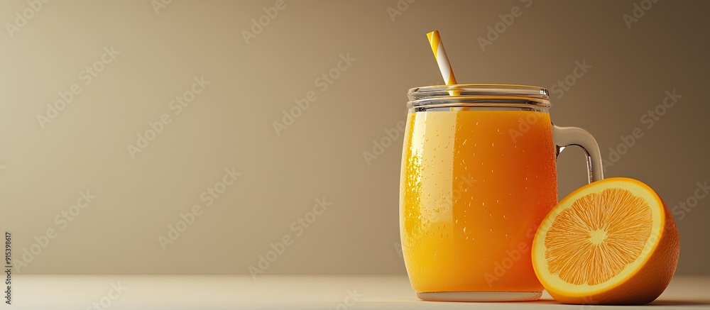 Poster orange juice. with copy space image. place for adding text or design