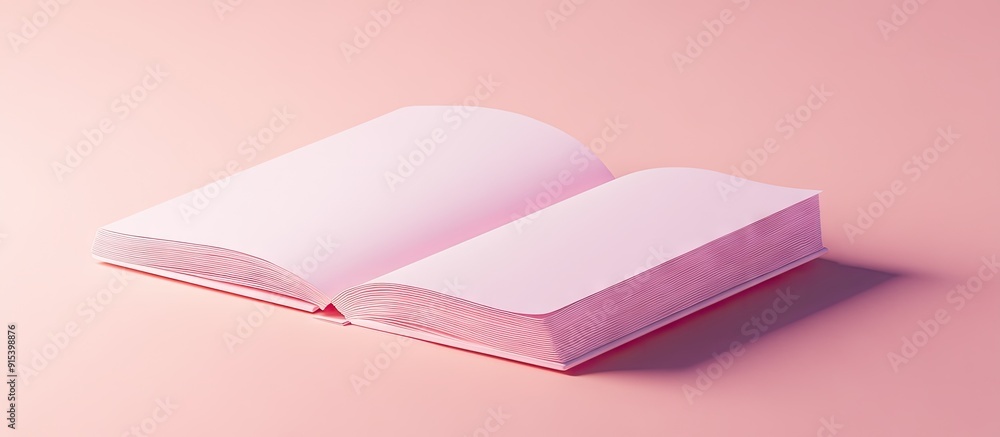 Poster Pink Notebook Purchased. with copy space image. Place for adding text or design