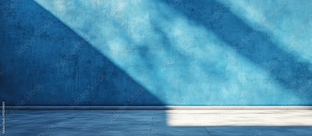 Poster blue textured background with a painted wall. with copy space image. Place for adding text or design