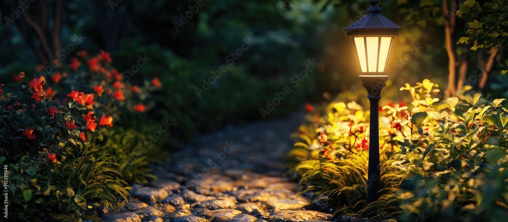 Poster Garden light. with copy space image. Place for adding text or design