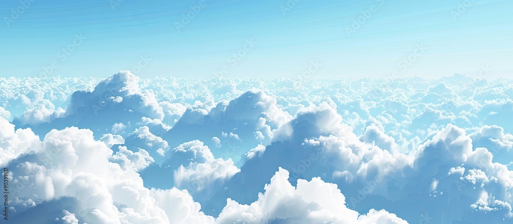 Aufkleber image of a clear blue sky with white clouds. with copy space image. Place for adding text or design