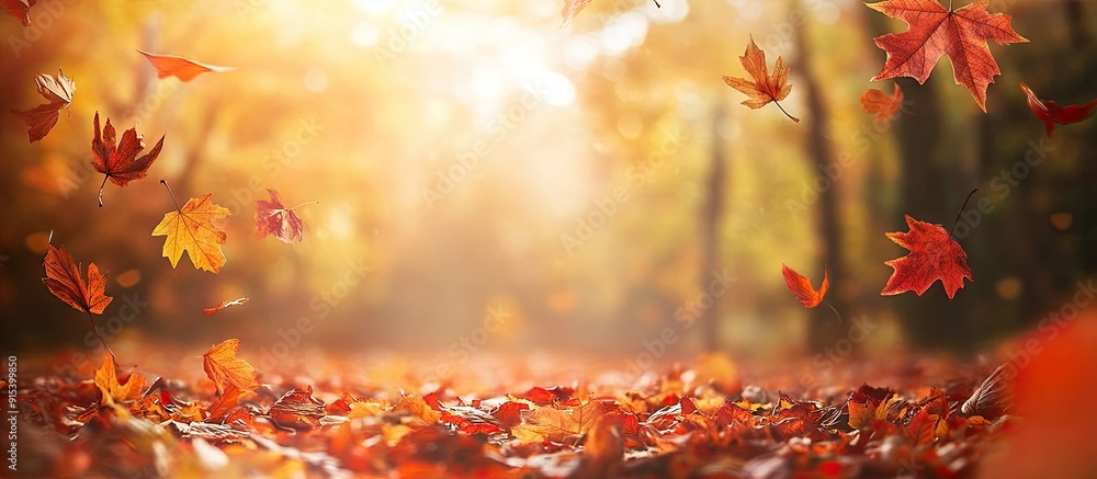 Fototapete autumn themed background. with copy space image. place for adding text or design