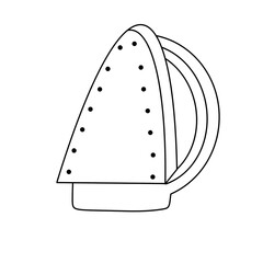 A white iron with a black handle