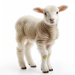 Fototapeta premium cute little white lamb looking at the camera