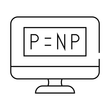 recommend clip art: P vs NP unsolved problem in computer science line icon vector. P vs NP unsolved problem in computer science sign. isolated contour symbol black illustration