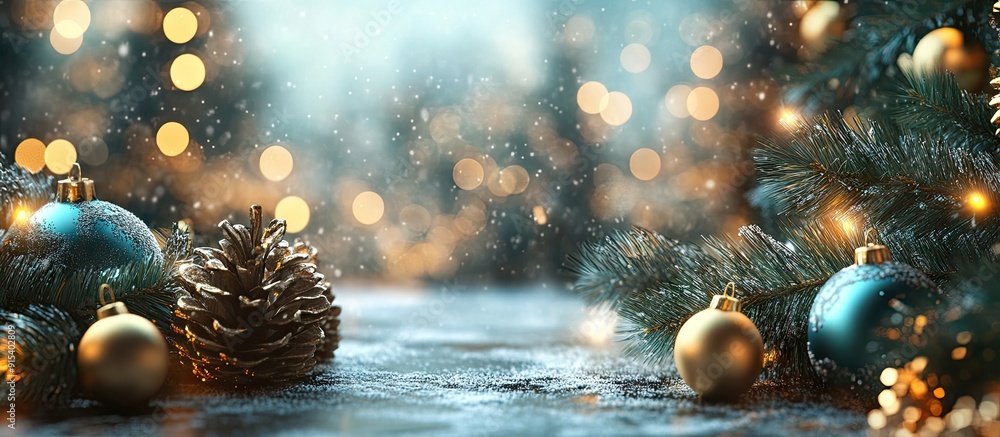 Fototapete christmas decorations backdrop. with copy space image. place for adding text or design