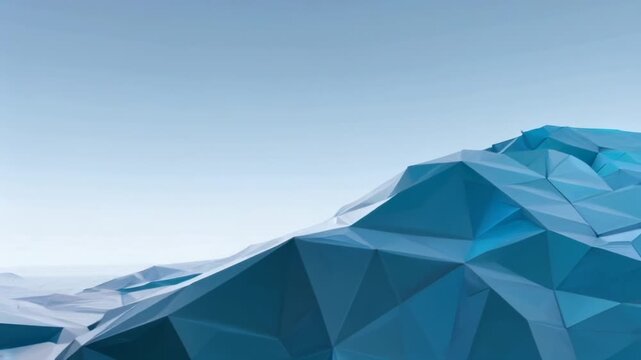 Futuristic Landscape with Dynamic Height Map Forming a Polygonal Terrain