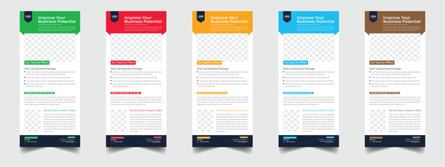 Rollup Technical Data Sheet layout template. Roll up modern Dl product catalog design template, Minimalist product brochure template design, corporate flyer, business flyer, DL flyer, Rollup design