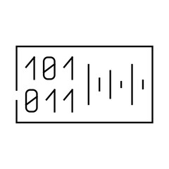 voice binary code line icon vector. voice binary code sign. isolated contour symbol black illustration