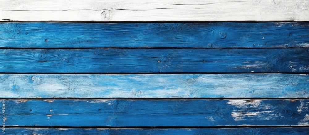 Aufkleber blue and white backdrop of horizontal planks. with copy space image. Place for adding text or design