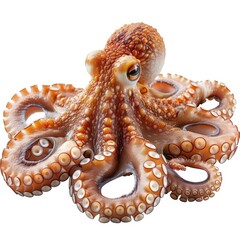 Obraz premium Octopus isolated on white background. Octopus vulgaris.