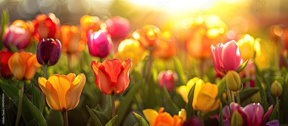 Aufkleber Lovely spring hues. with copy space image. Place for adding text or design