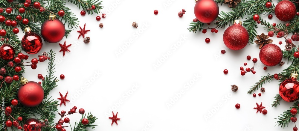 Poster Christmas holiday on a white background Wishing you a Happy New Year. with copy space image. Place for adding text or design