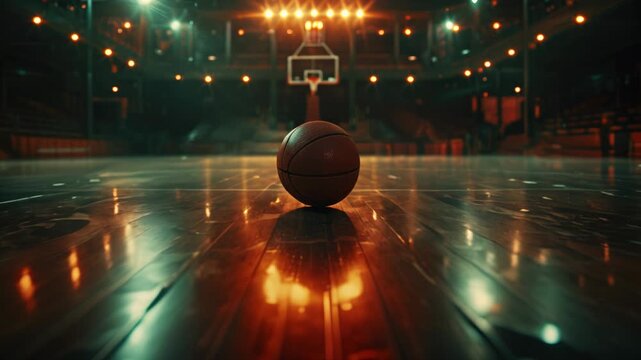 Professional basketball court, empty sport arena background	

