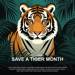 National Save a Tiger Month background.