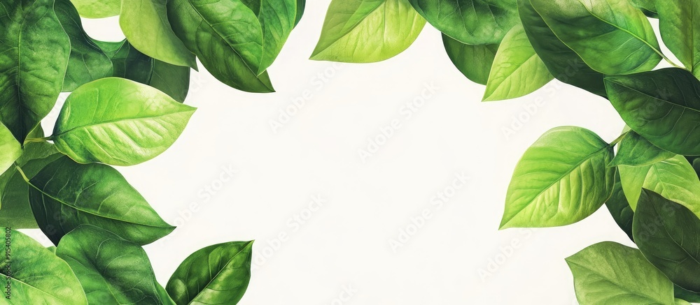 Leinwandbilder new green leaves. with copy space image. place for adding text or design